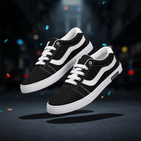 Black and white sneakers on a white background