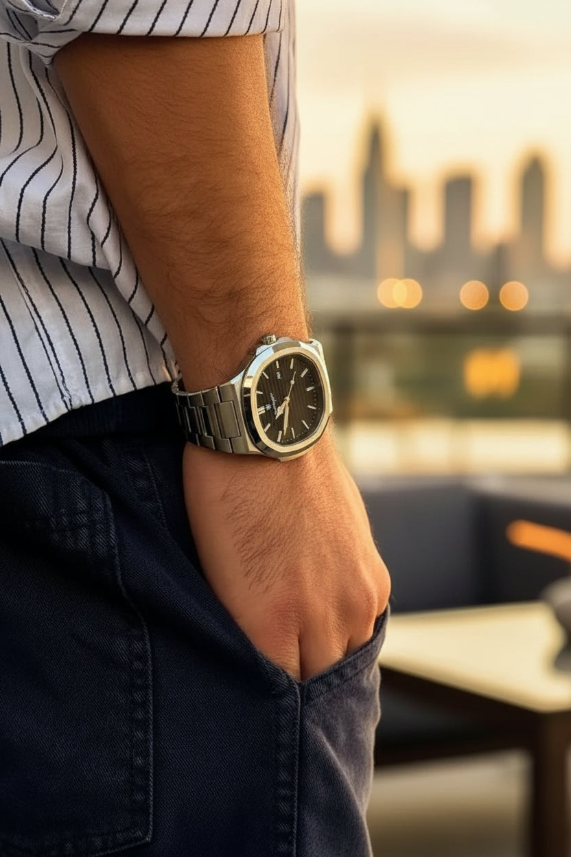 Premium Stainless Steel Minimalist Watch — Timeless Elegance for the Discerning Individual